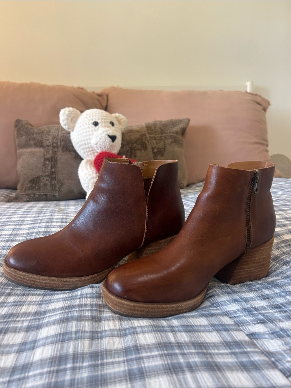 Kork-Ease Brown Leather Ankle Boots | Block Heel | Western-Inspired